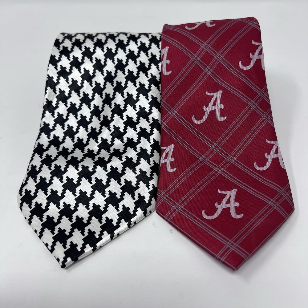 2 NCAA University Of Alabama Crimson Tide Ties Red Eagles Wing & Houndstooth